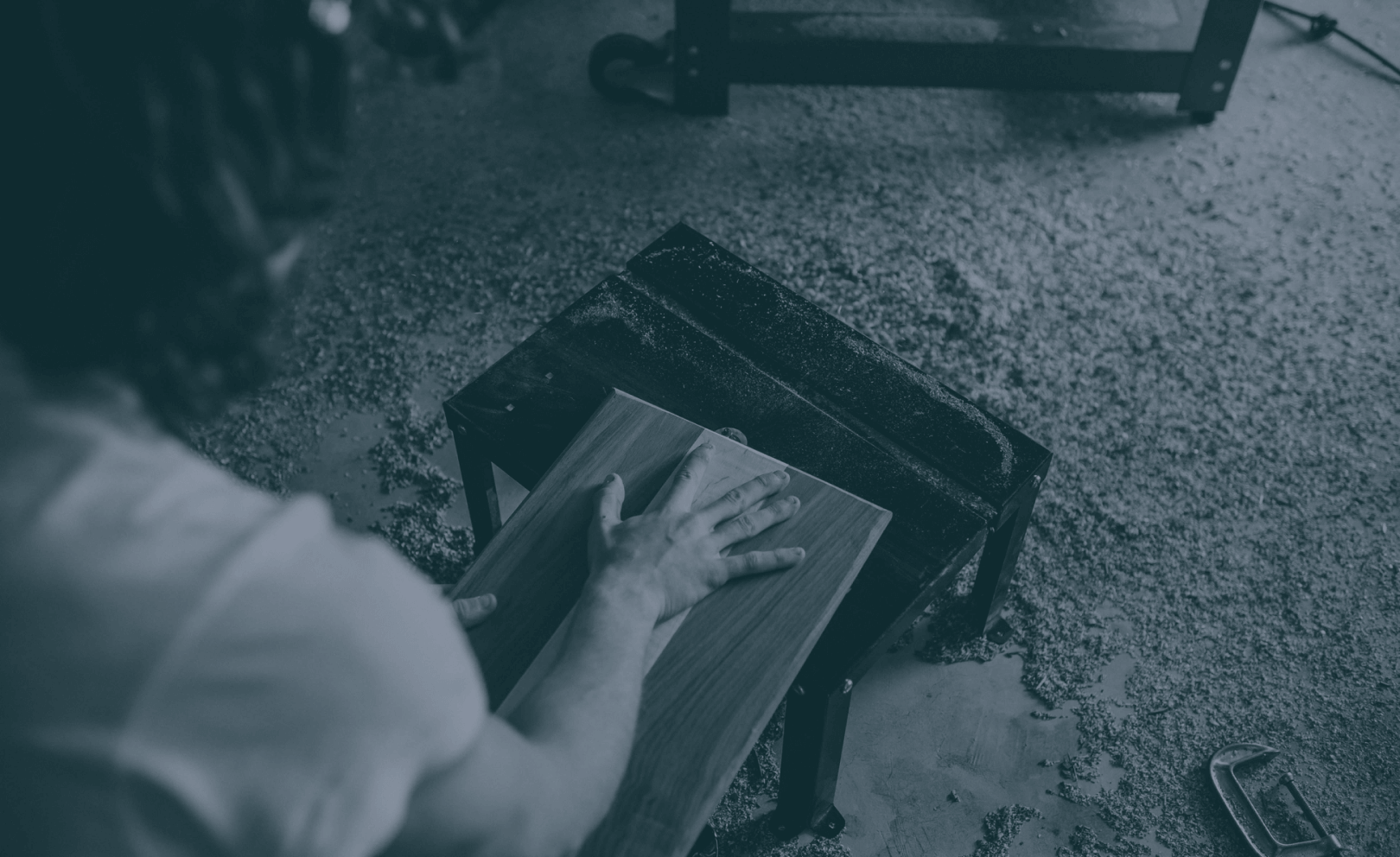 A custom poker table in the works.